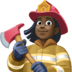 👩🏿‍🚒 woman firefighter: dark skin tone display on Facebook